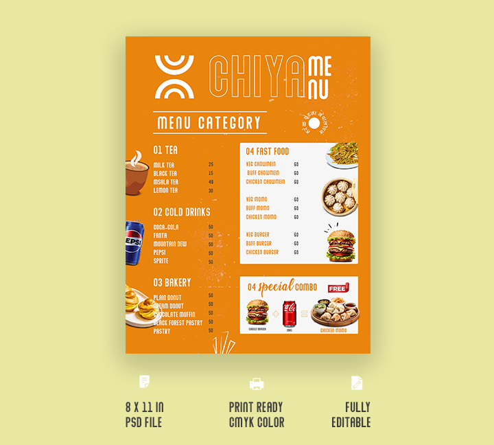 Restaurant and Cafe menu design template
